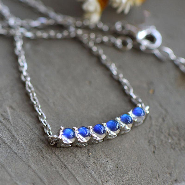 Moonstone Pendant Necklace in White Gold Plated Sterling Silver Gifts For Women