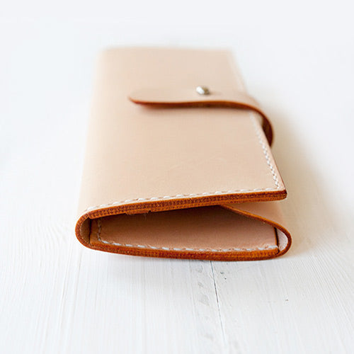 Handmade Vintage Leather Long Wallets Purse Clutch for Women