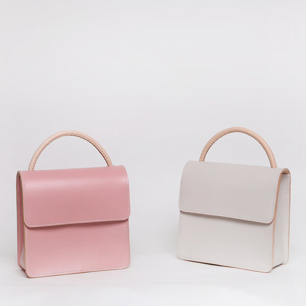 Ladies Pink Leather Handbags Small Leather Work Bag for Women
