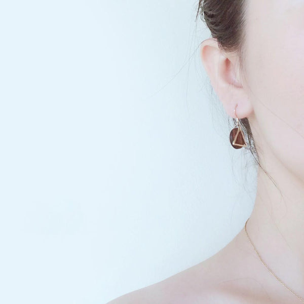 Wood Drop Earrings in Sterling Silver 14K Gold Handmade Jewelry Accessories Women