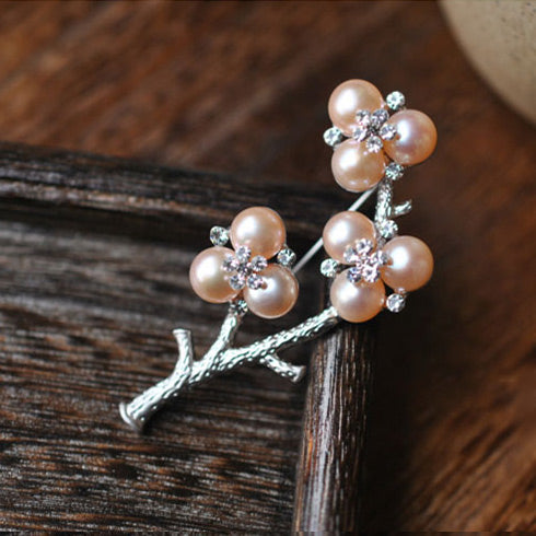 Freshwater Pearl Brooch June Birthstone Jewelry Accessories Gift For Women