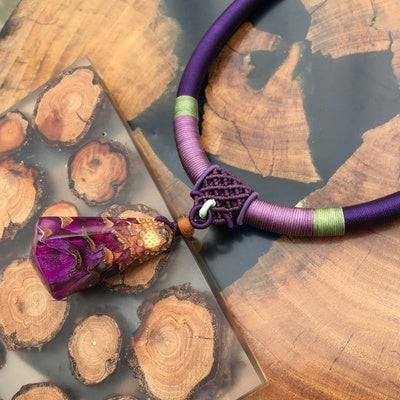 Pinecone and Resin Pendant Necklace Handmade Unique Jewelry For Women Men