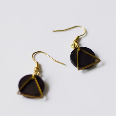 Wood Drop Earrings in Sterling Silver 14K Gold Handmade Jewelry Accessories Women