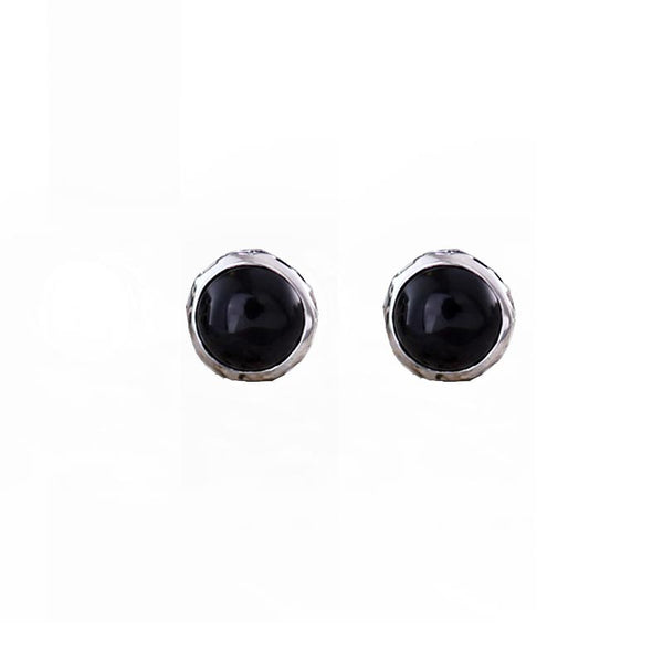 Vintage Onyx Stud Earrings in Sterling Silver Jewelry Accessories Gifts For Women Men