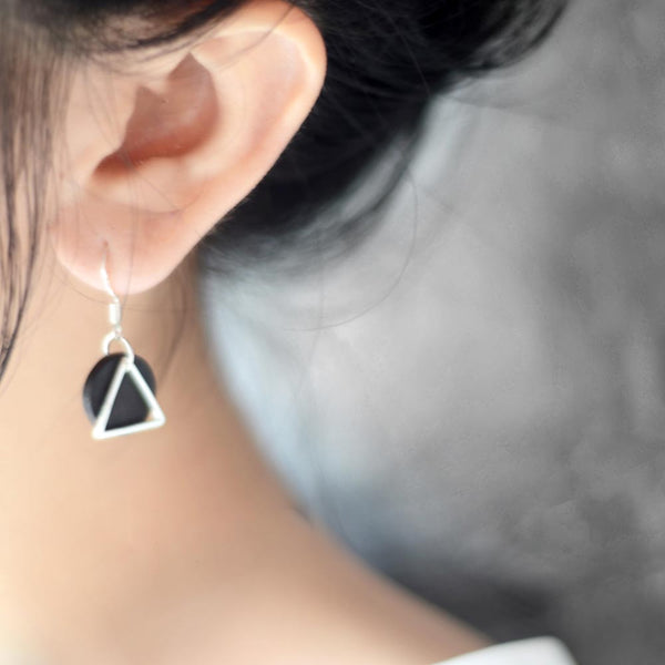 Wood Drop Earrings in Sterling Silver 14K Gold Handmade Jewelry Accessories Women