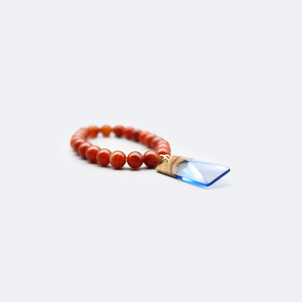 Agate Wood Resin Beaded Bracelet Handmade Unique Jewelry For Women Men