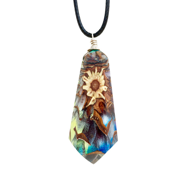 Pinecone and Resin Pendant Necklace Handmade Unique Jewelry For Women Men