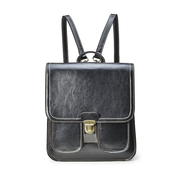 Vintage Brown Leather Backpack Purse  for Women Over The Shoulder Bags Purse