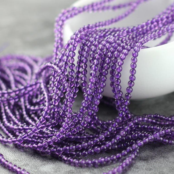 Sterling Silver Amethyst Beaded Bracelet Handmade Jewelry Accessories Women