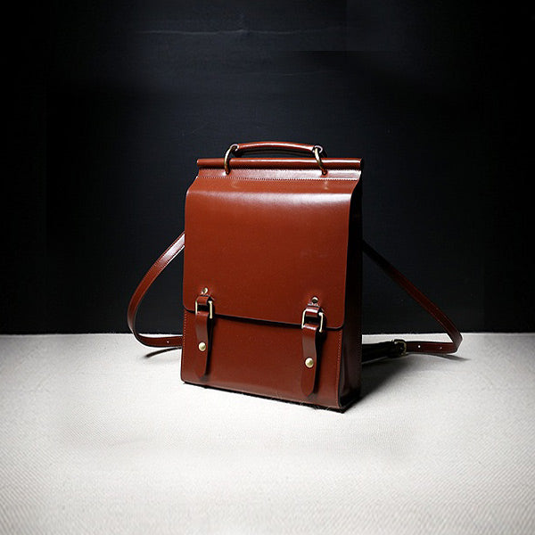 Trendy Ladies Square Leather Backpack Purse Bag Book Bags for Women