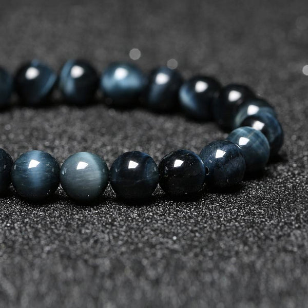 Blue Tigereye Bead Bracelet Handmade Lovers Jewelry Accessories Women Men