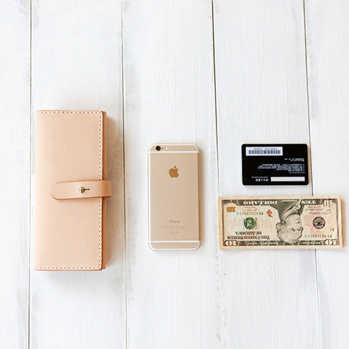 Handmade Vintage Leather Long Wallets Purse Clutch for Women