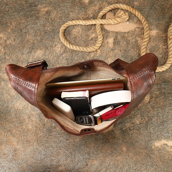 Womens Bohemian Leather Handbags Leather Tote Bag For Women