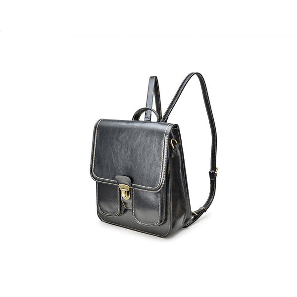 Vintage Brown Leather Backpack Purse  for Women Over The Shoulder Bags Purse