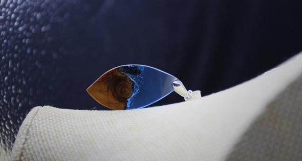 Wood and Resin Pendant Necklace Handmade Unique Jewelry For Women Men