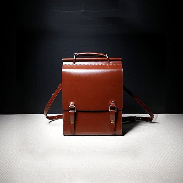 Trendy Ladies Square Leather Backpack Purse Bag Book Bags for Women