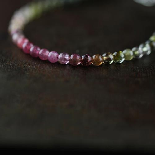 Sterling Silver Tourmaline Tiny Bead Bracelet Handmade Jewelry Accessories Women