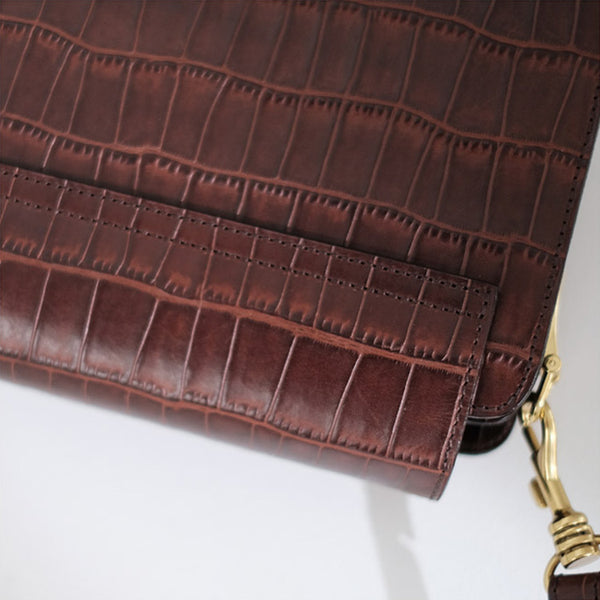 Chic Ladies Brown Leather Crossbody Purse Cross Shoulder Bag