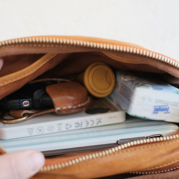 Womens Small Leather Crossbody Purse Brown Shoulder Bag For Women