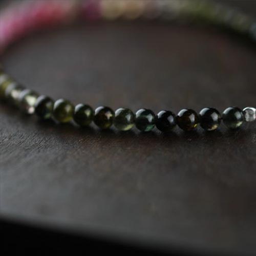 Sterling Silver Tourmaline Tiny Bead Bracelet Handmade Jewelry Accessories Women