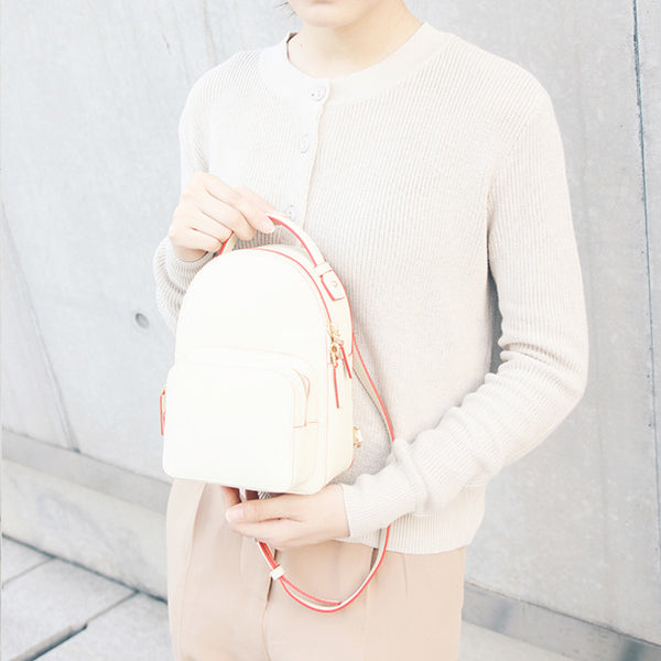 Genuine Leather Mini Backpacks Handbags Cross Body Bags Women
