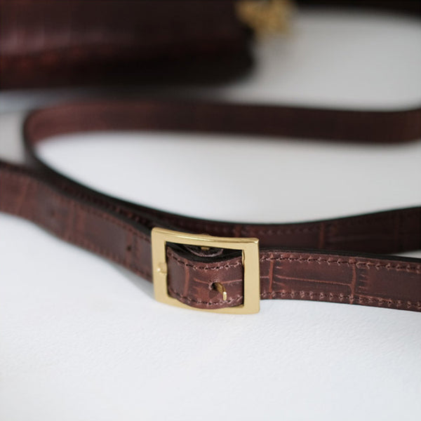 Chic Ladies Brown Leather Crossbody Purse Cross Shoulder Bag