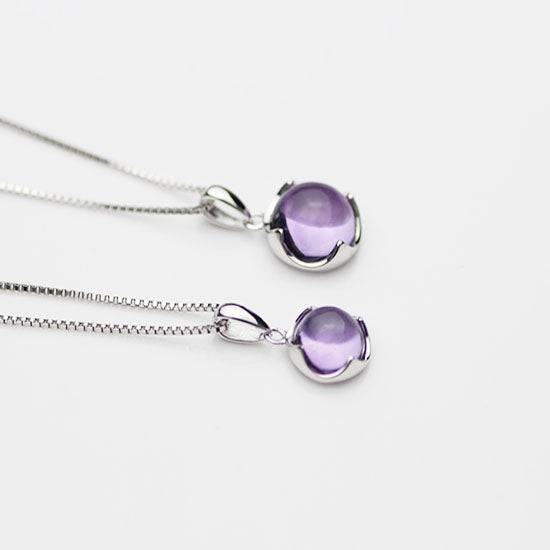Amethyst Pendant Necklace Gold Silver Gemstone Jewelry Accessories Women adorable