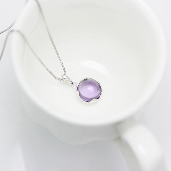 Amethyst Pendant Necklace Gold Silver Gemstone Jewelry Accessories Women gift