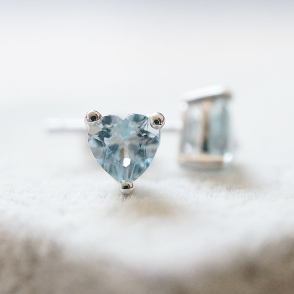 Aquamarine Earrings March Birthstone Front view