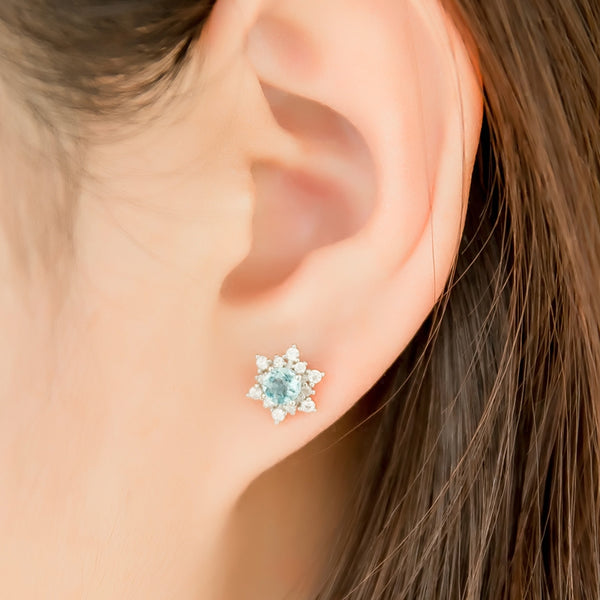 Aquamarine Earrings March Birthstone Jewelry White Gold