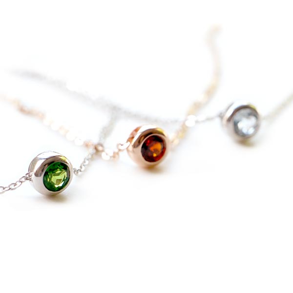Aquamarine Garnet Diopter Pendant Necklace
