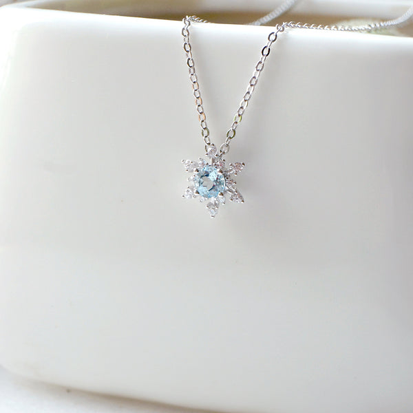 Aquamarine Pendant Necklace March Birthstone Jewelry