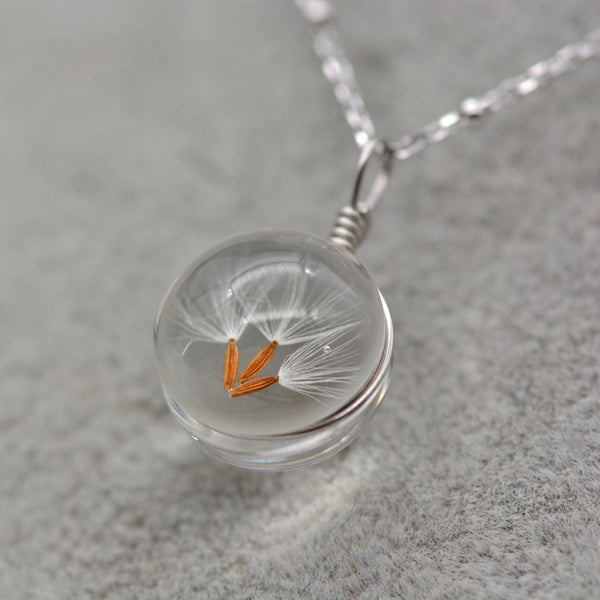 Artificial Crystal Glass Herbage Pendant Necklace Silver Unique Handmade Jewelry Women good jewelry