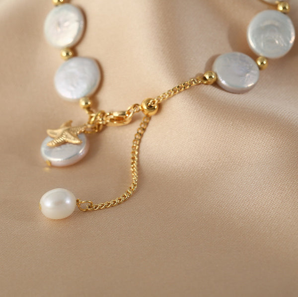 Baroque Womens Pearl Bracelet Charm Beaded Bracelets For Women Cute