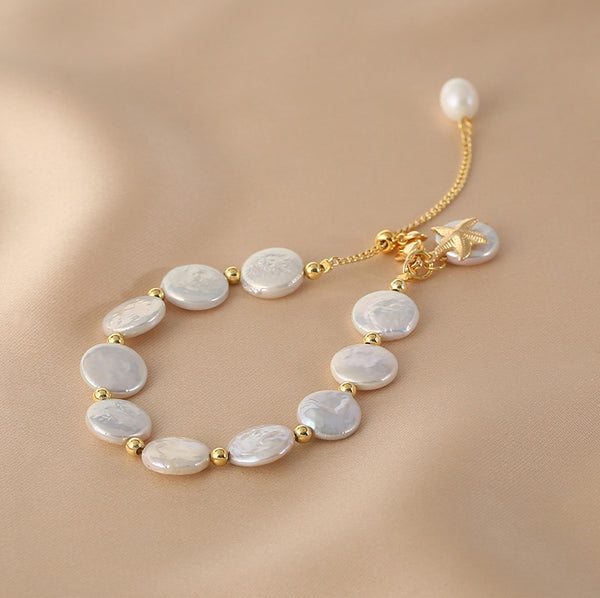 Baroque Womens Pearl Bracelet Charm Beaded Bracelets For Women