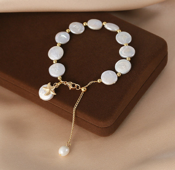 Baroque Womens Pearl Bracelet Charm Beaded Bracelets For Women Gift