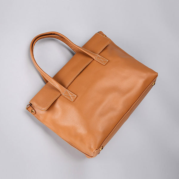 Beige Leather Womens Handbags Work Bags Shoulder Bag for Women