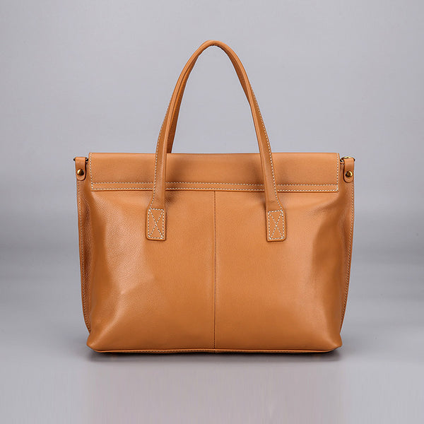 Beige Leather Womens Handbags Work Bags Shoulder Bag for Women