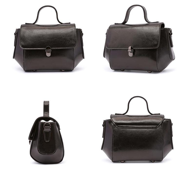 Black Leather Womens Crossbody Bags Leather Handbags for Women chic