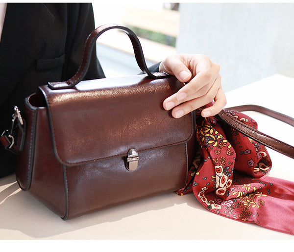 Black Leather Womens Crossbody Bags Leather Handbags for Women small