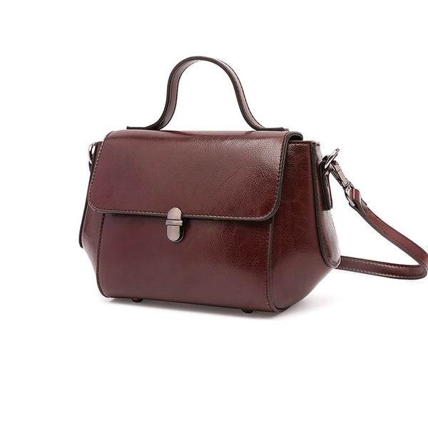 Black Leather Womens Crossbody Bags Leather Handbags for Women work bag brown