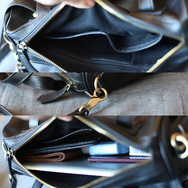 Black Leather Womens Handbags Crossbody Bags Shoulder Bag for Women Details