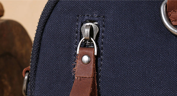 Blue Canvas Leather Handbag Small Rucksack Backpack Purse for Women Quality