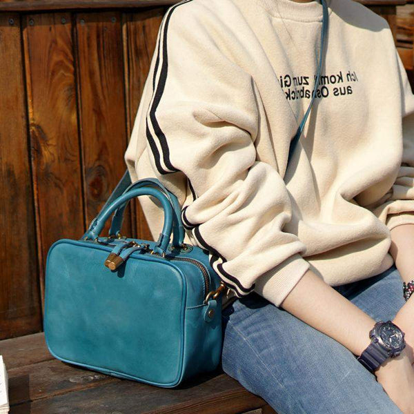 Small Cube Bag Leather Handbags for Ladies Crossbody Purse for Women