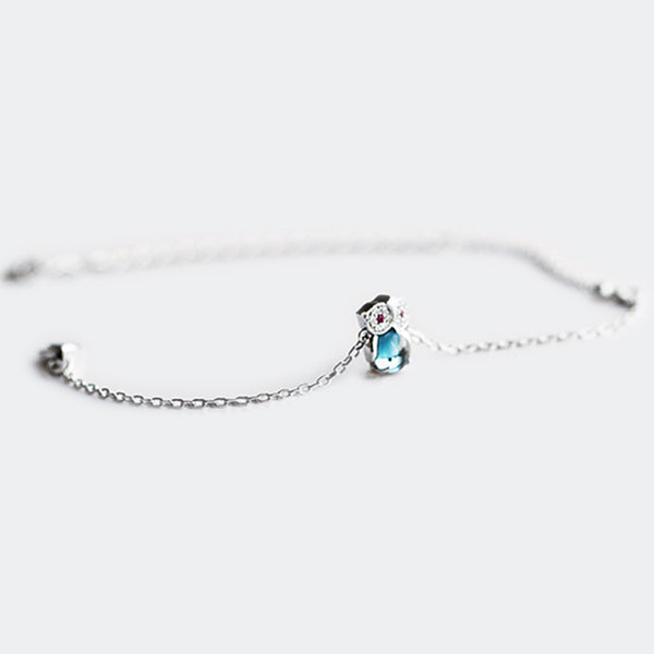 Cute Topaz Bracelet Gold Plated Silver Gemstone Jewelry Accessories Gift for Women