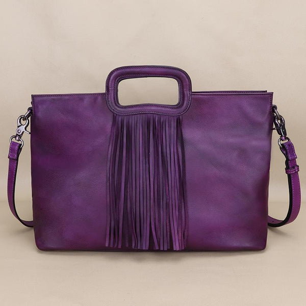 Womens Western Leather Handbags With Fringe Leather Crossbody Purse