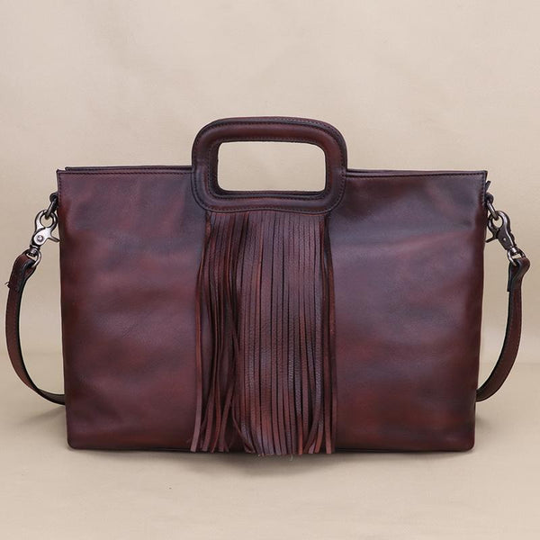 Womens Western Leather Handbags With Fringe Leather Crossbody Purse