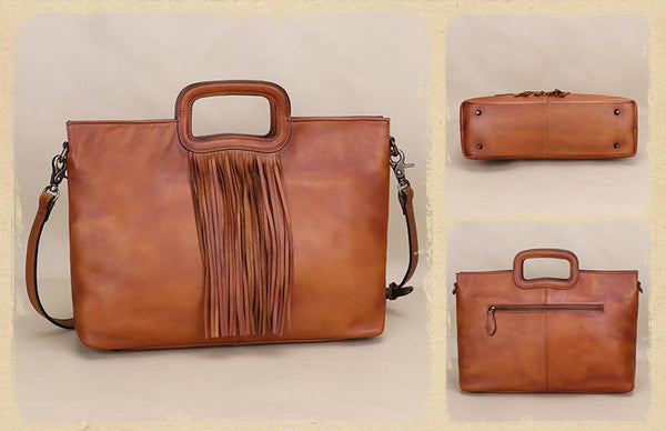 Womens Western Leather Handbags With Fringe Leather Crossbody Purse