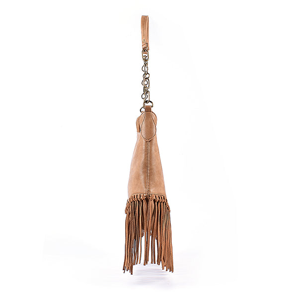 Boho Ladies Western Vegan Leather Purses With Suede Leather Fringe Shoulder Handbags for Women Beautiful
