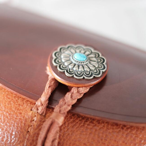 Boho Women's Brown Leather Crossbody Saddle Bag Satchel Bag For Women Fashion